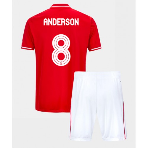 Otroški Nogometni dresi Nottingham Forest Elliot Anderson #8 Domači 2025-26 Kratek Rokav (+ Kratke hlače)